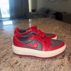 Jordan Red and Black Sneakers